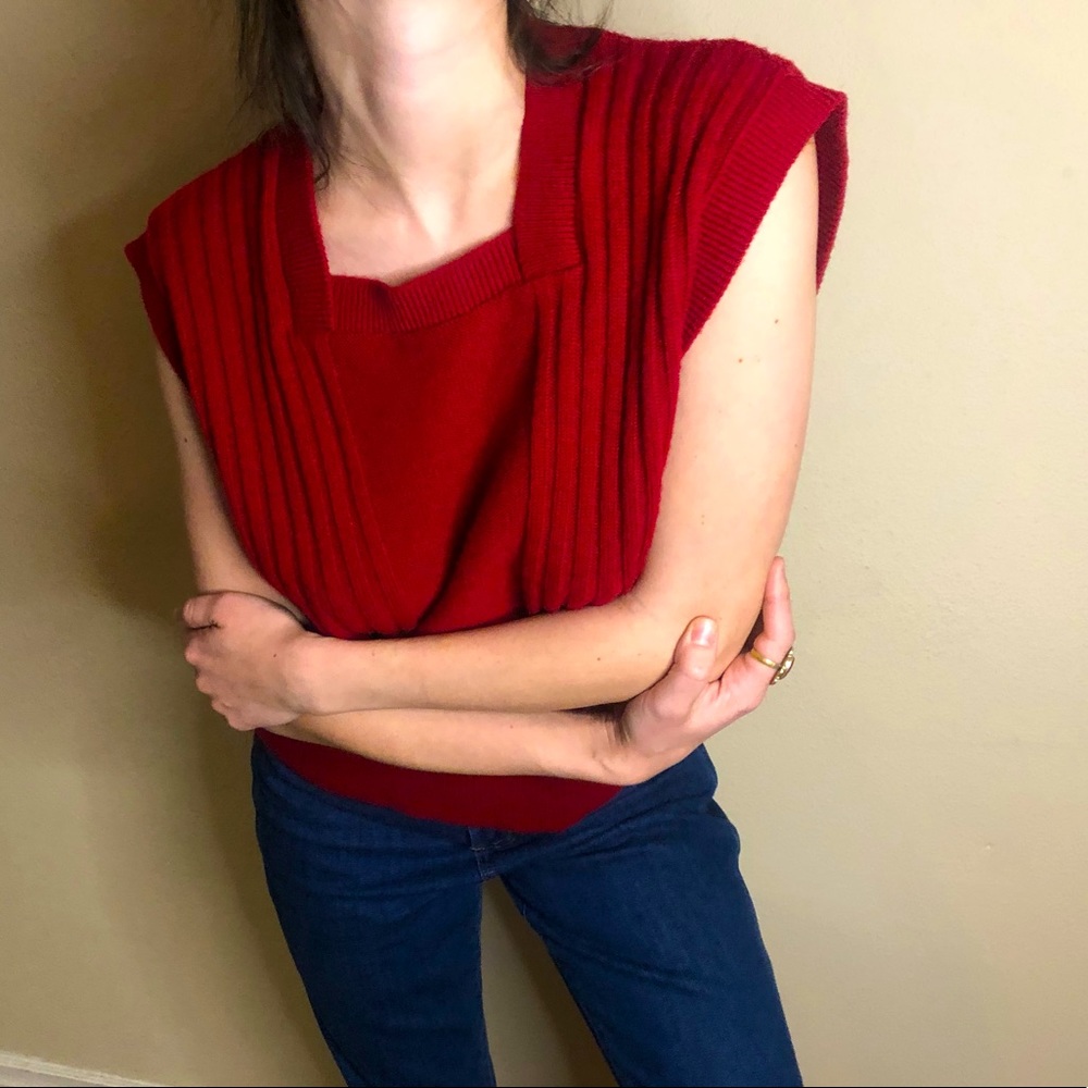 Red Vintage Sweater Top/Vest